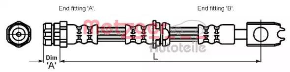 Шланг гальмівний 4116204 METZGER