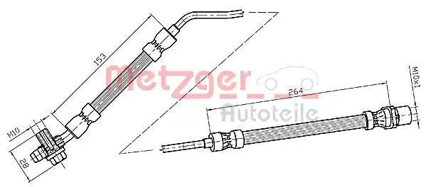 Гальмівний шланг 4116217 METZGER