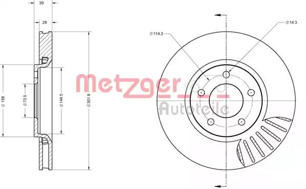 Гальмівний диск 6110622 METZGER