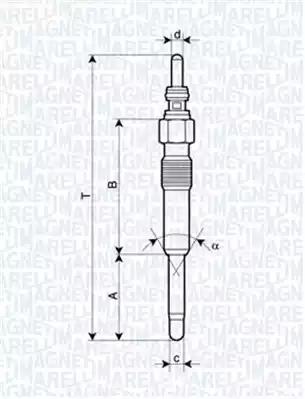 Magneti marelli свічка розжарювання alfa ford opel rover vw t5 062900006304 MAGNETI MARELLI