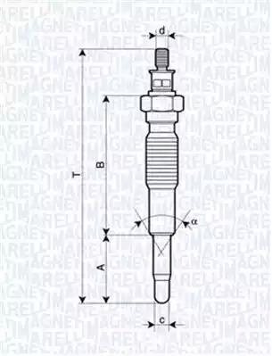 Свічка розжарювання 062900077304 MAGNETI MARELLI