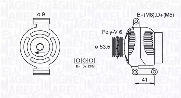 Генератор 063377495010 MAGNETI MARELLI