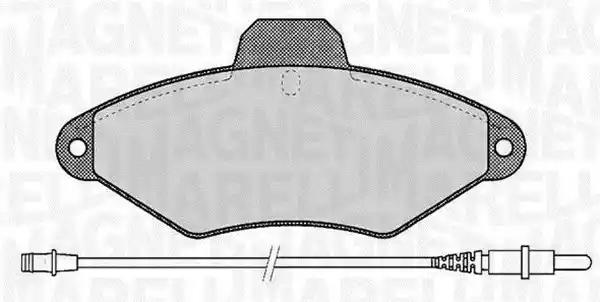 Комплект гальмівних накладок, дискове гальмо 363916060198 MAGNETI MARELLI