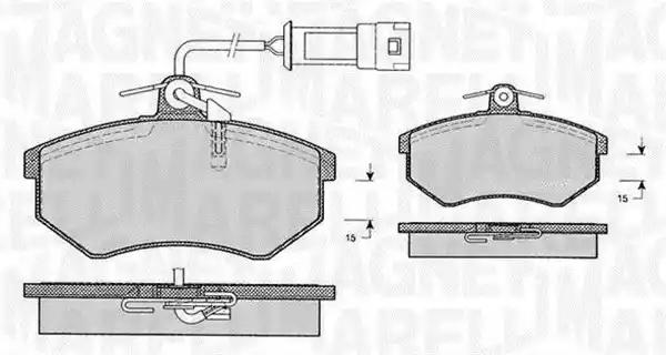Комплект гальмівних накладок, дискове гальмо 363916060599 MAGNETI MARELLI